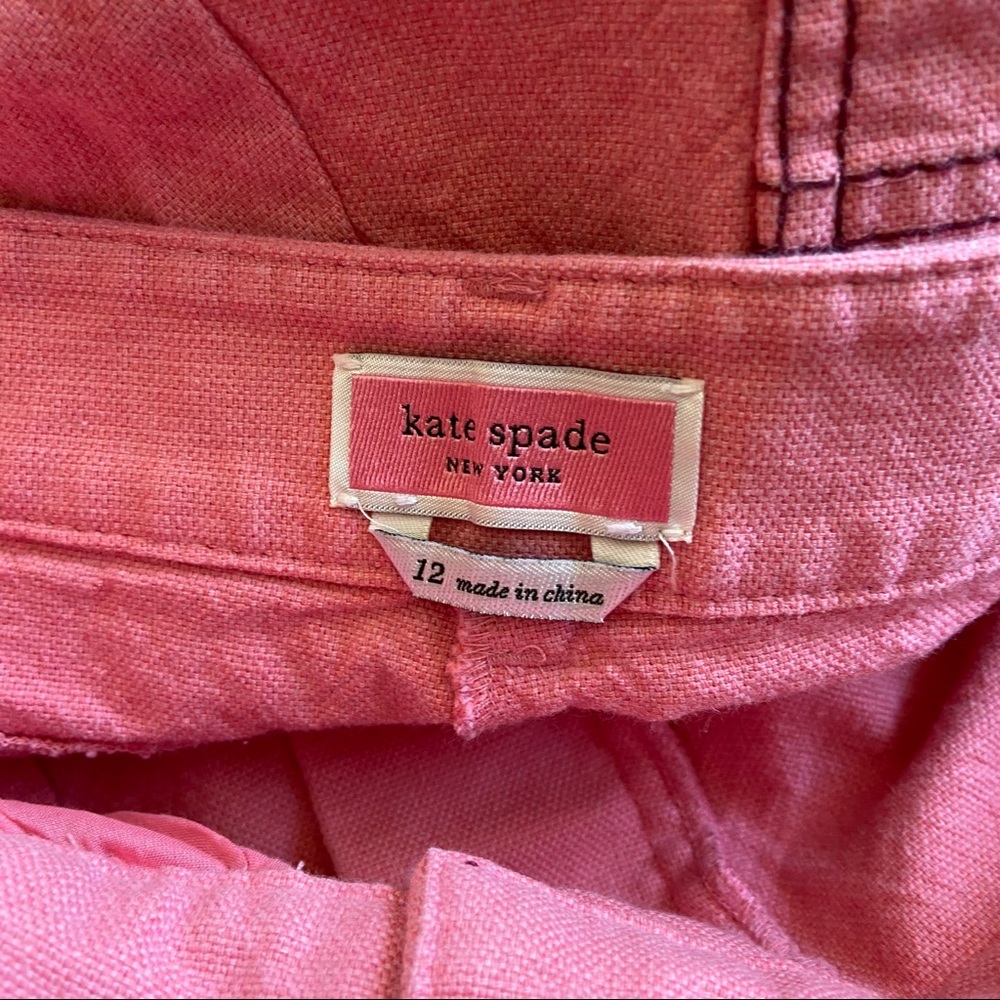 Kate Spade Wide Leg Front Seamed Retro Pants Cotton Wool Blend Pink 12 Women’s - Picture 5 of 8